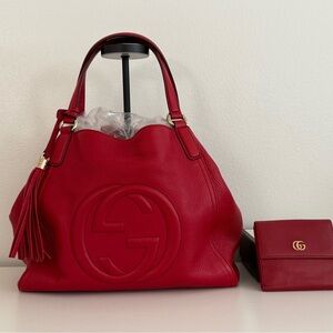 Gucci Red SoHo shoulder bag & matching wallet